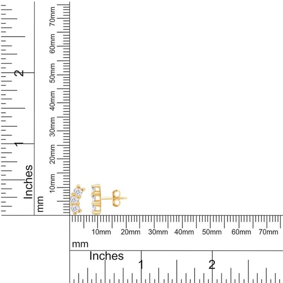 14k Triple Diamond Earrings - Picture 4 of 10